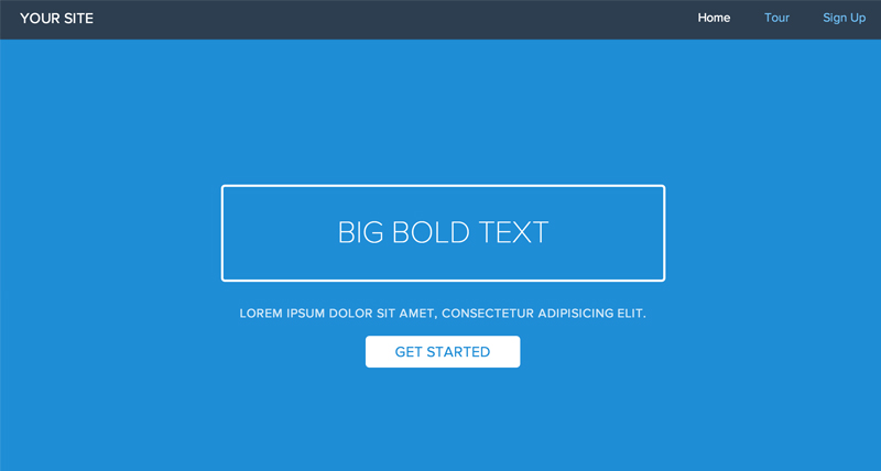 Screenshot of Landing Page example layout.