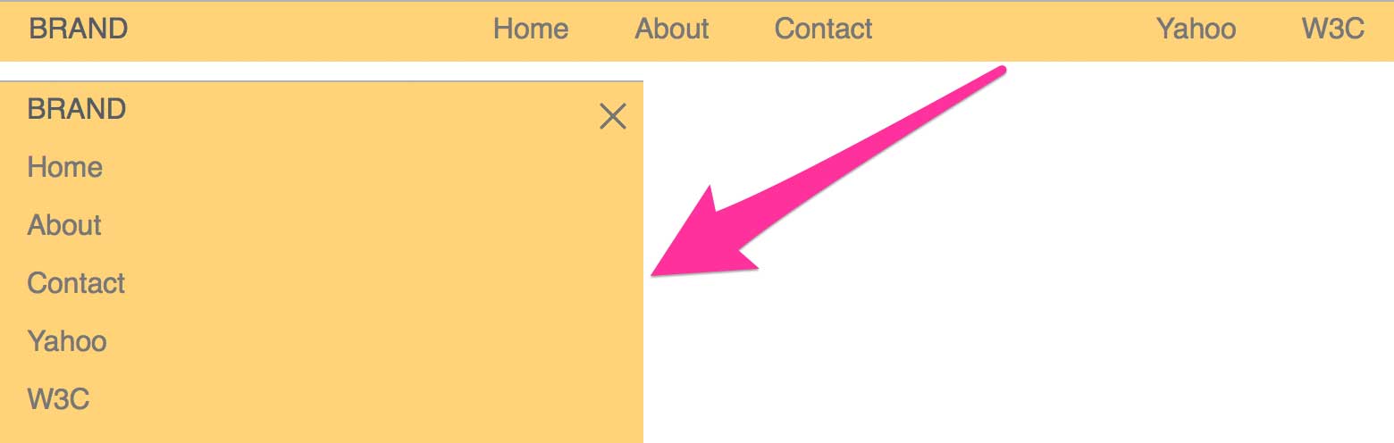 Screenshot of Responsive Horizontal-to-Vertical Menu example layout.